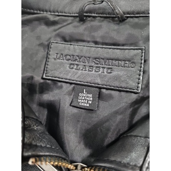 Jaclyn Smith Classic Black Leather Riding Jacket Large, 1990's - Picture 4 of 4